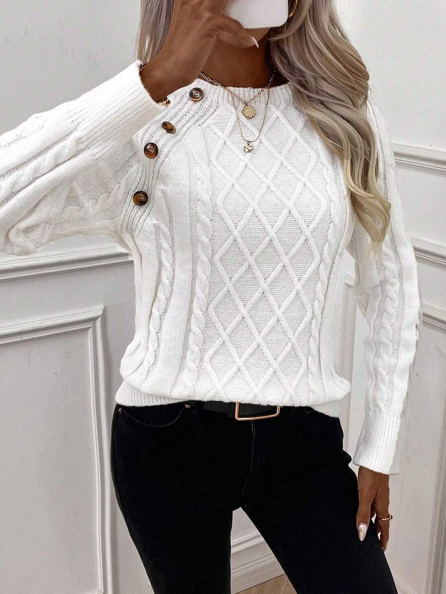 Catharina | Pull en Tricot à Détails Boutonnés