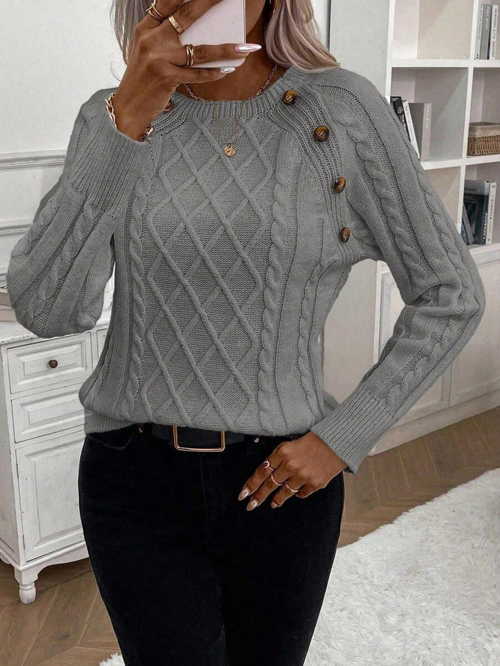 Catharina | Pull en Tricot à Détails Boutonnés
