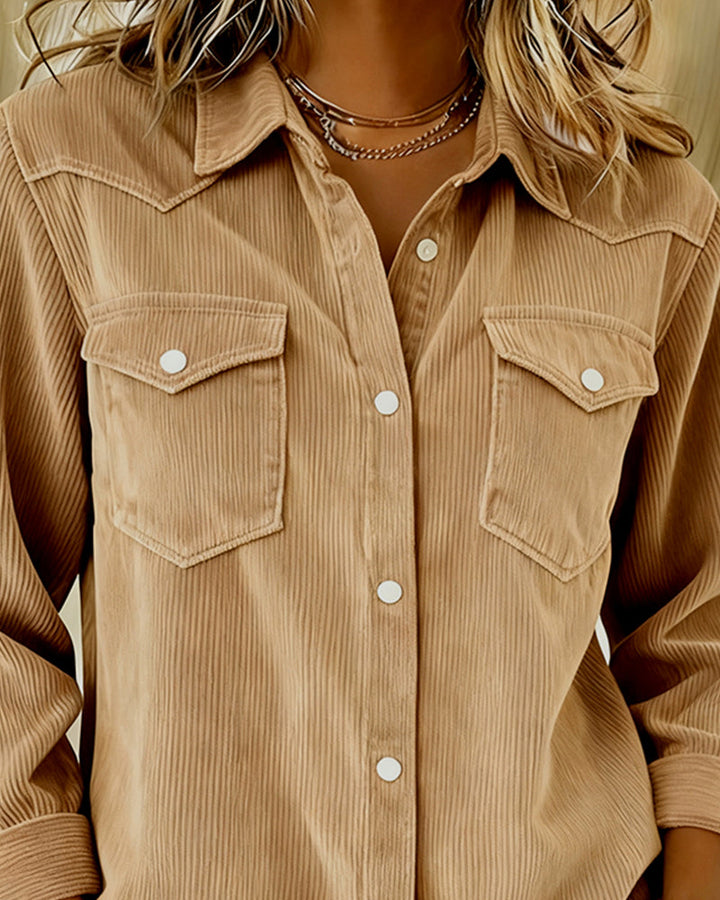 Isabeau | Chemise à Manches Longues avec Revers et Patte de Boutonnage