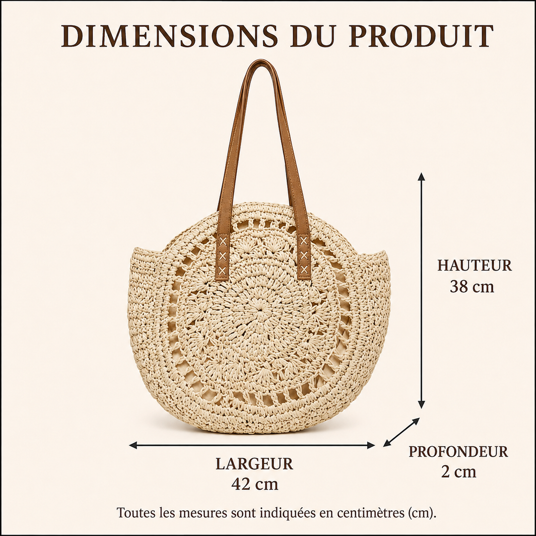 Lisa | Sac rond en paille tressée