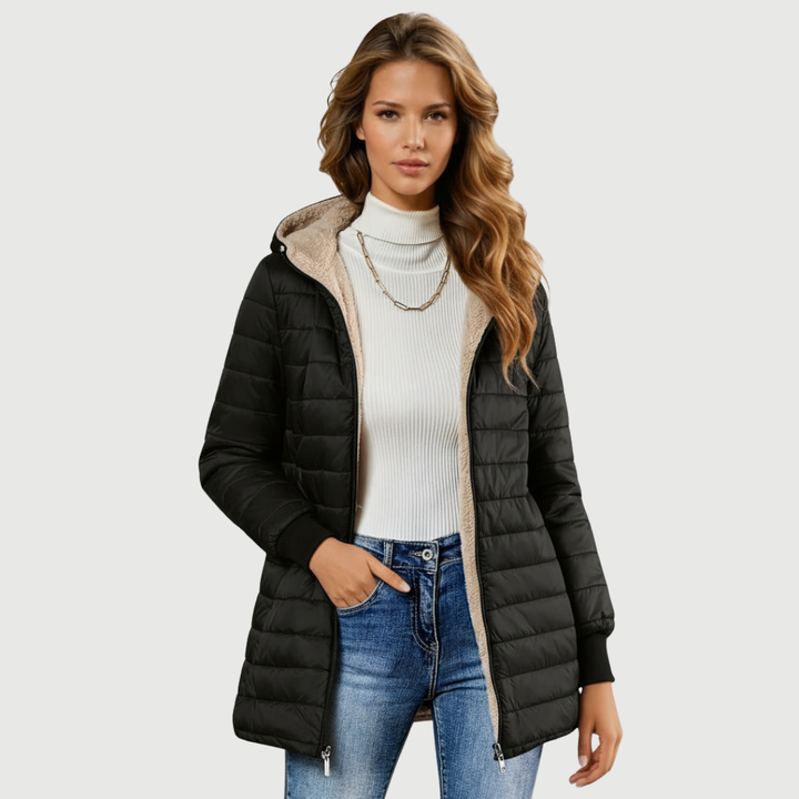 Camélia | Manteau d'Hiver Doublé en Sherpa