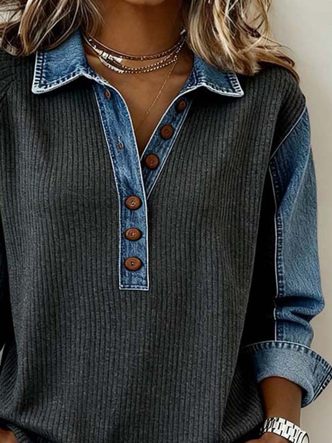 Amarante | Pull Sweatshirt Femme à Manches Contrastées
