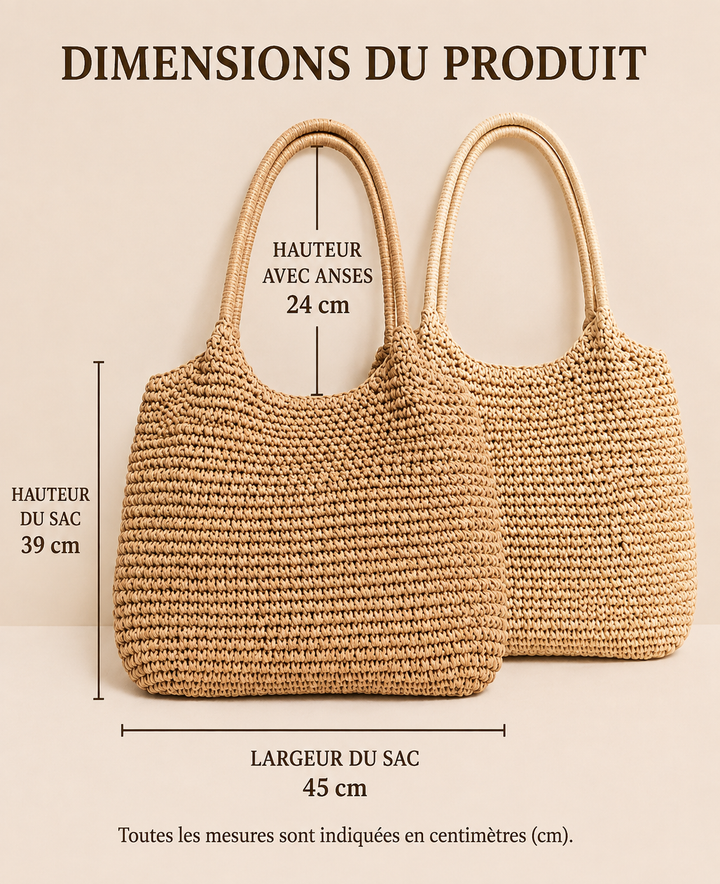Manuela | Sac à bandoulière en paille tressée