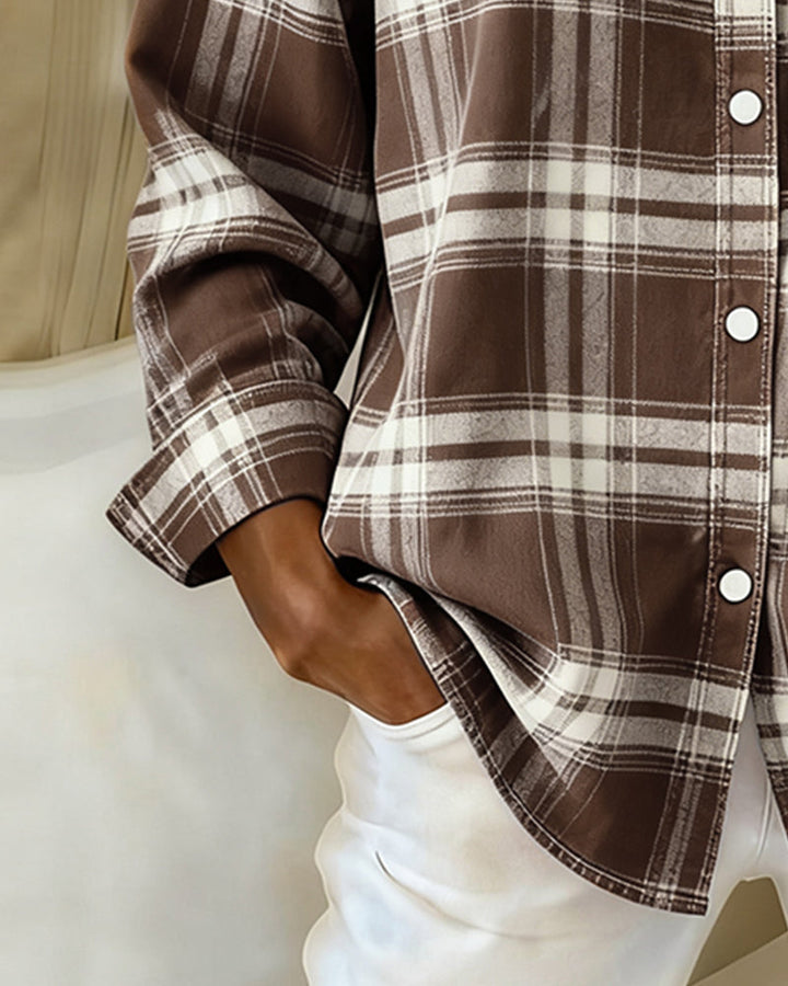 Lysandre | Chemise à Motif Carreaux et Col Notched
