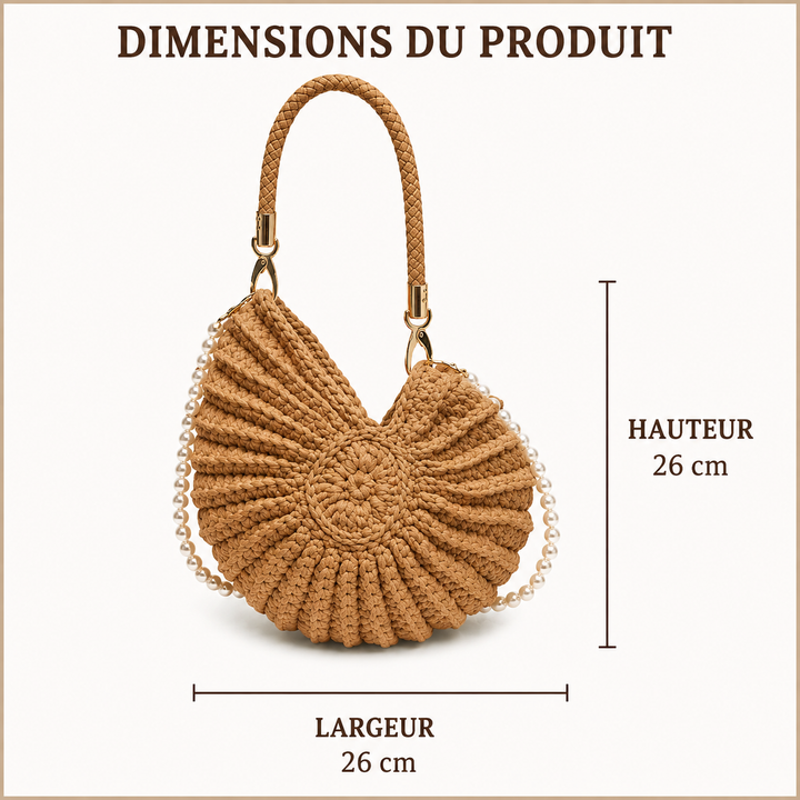 Manon | Sac fourre-tout tissé avec bandoulière à chaîne