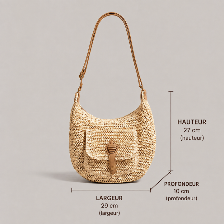 Valentina | Sac à bandoulière tissé beige