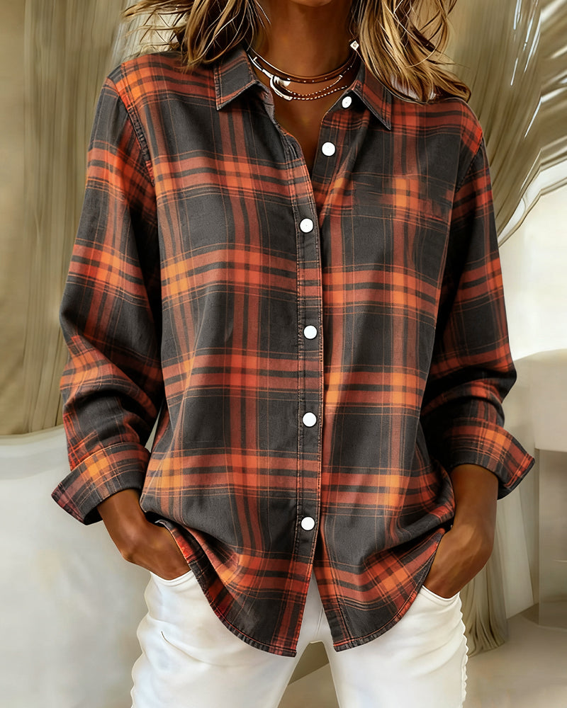 Lysandre | Chemise à Motif Carreaux et Col Notched