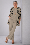 Taupe avec Imprimé Noir