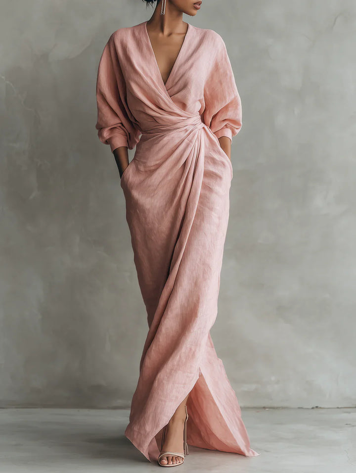 Charlotte | Robe en Lin à Col V