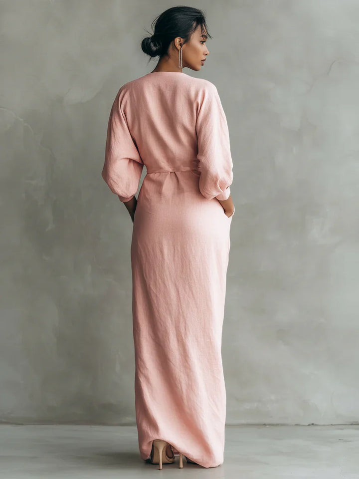 Charlotte | Robe en Lin à Col V
