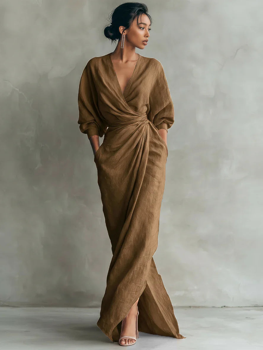 Charlotte | Robe en Lin à Col V