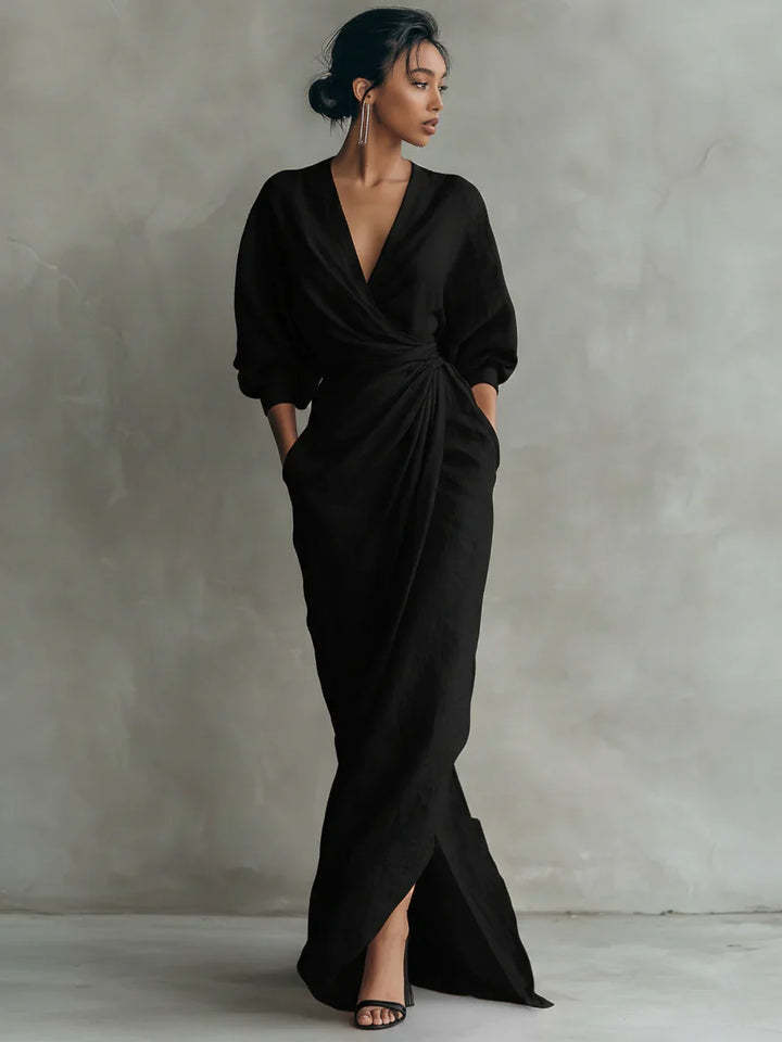 Charlotte | Robe en Lin à Col V
