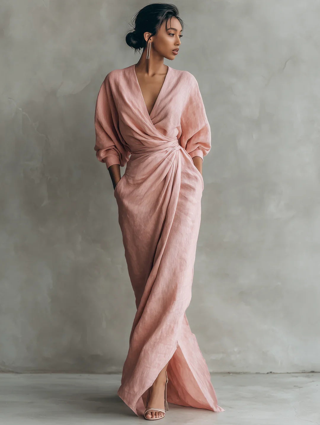 Charlotte | Robe en Lin à Col V