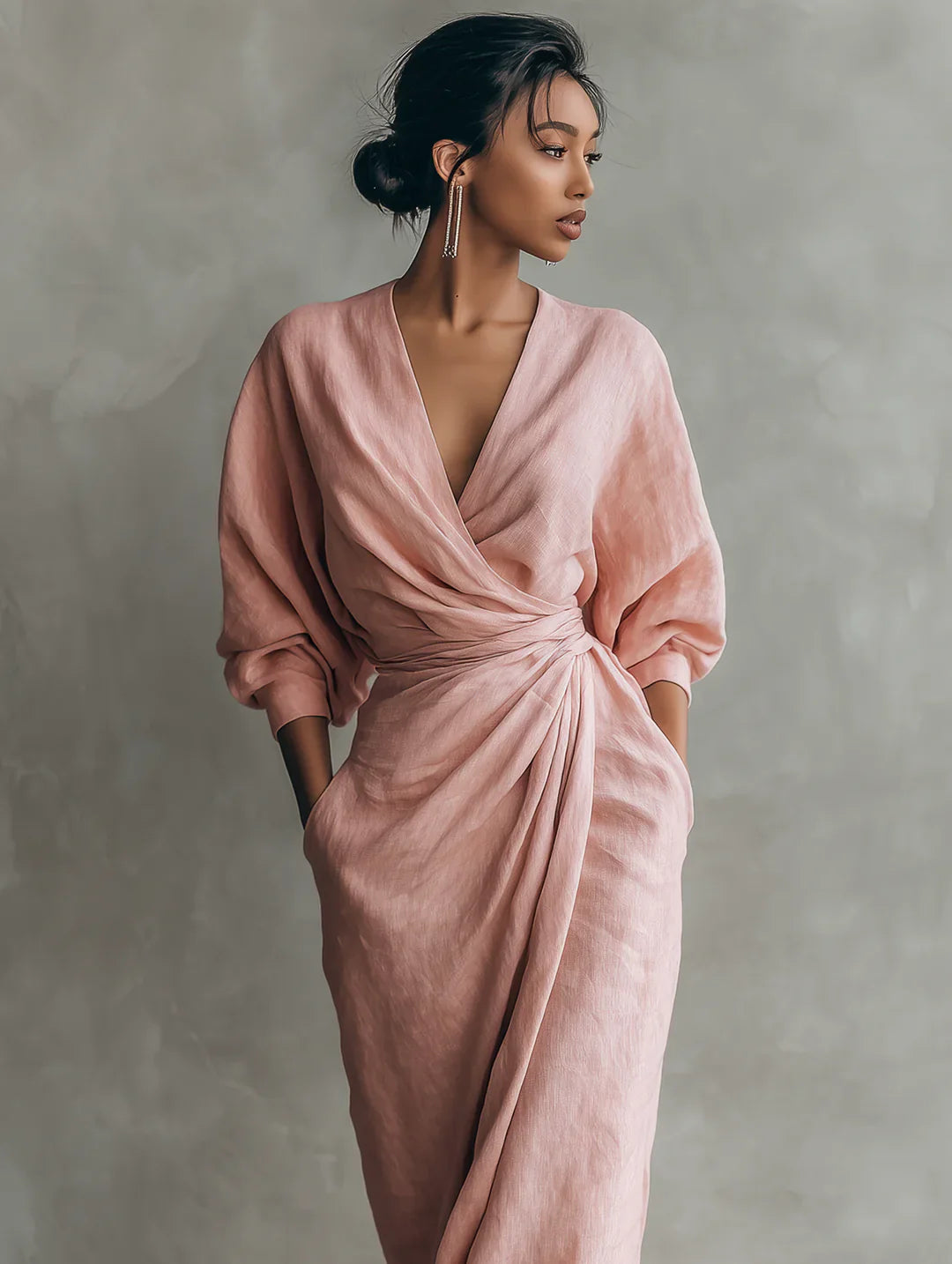 Charlotte | Robe en Lin à Col V