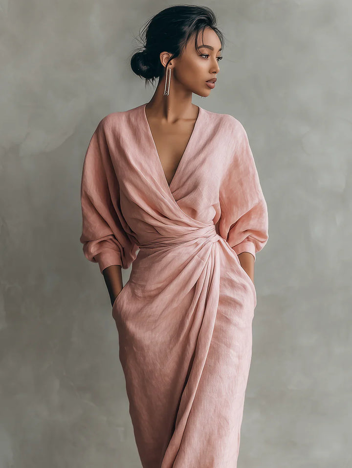 Charlotte | Robe en Lin à Col V