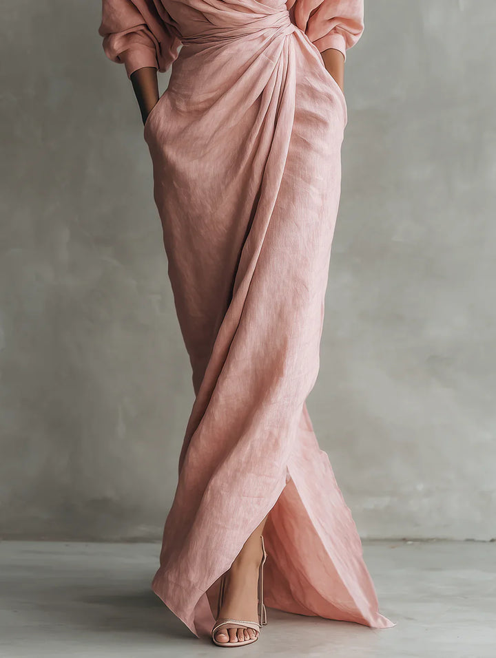 Charlotte | Robe en Lin à Col V