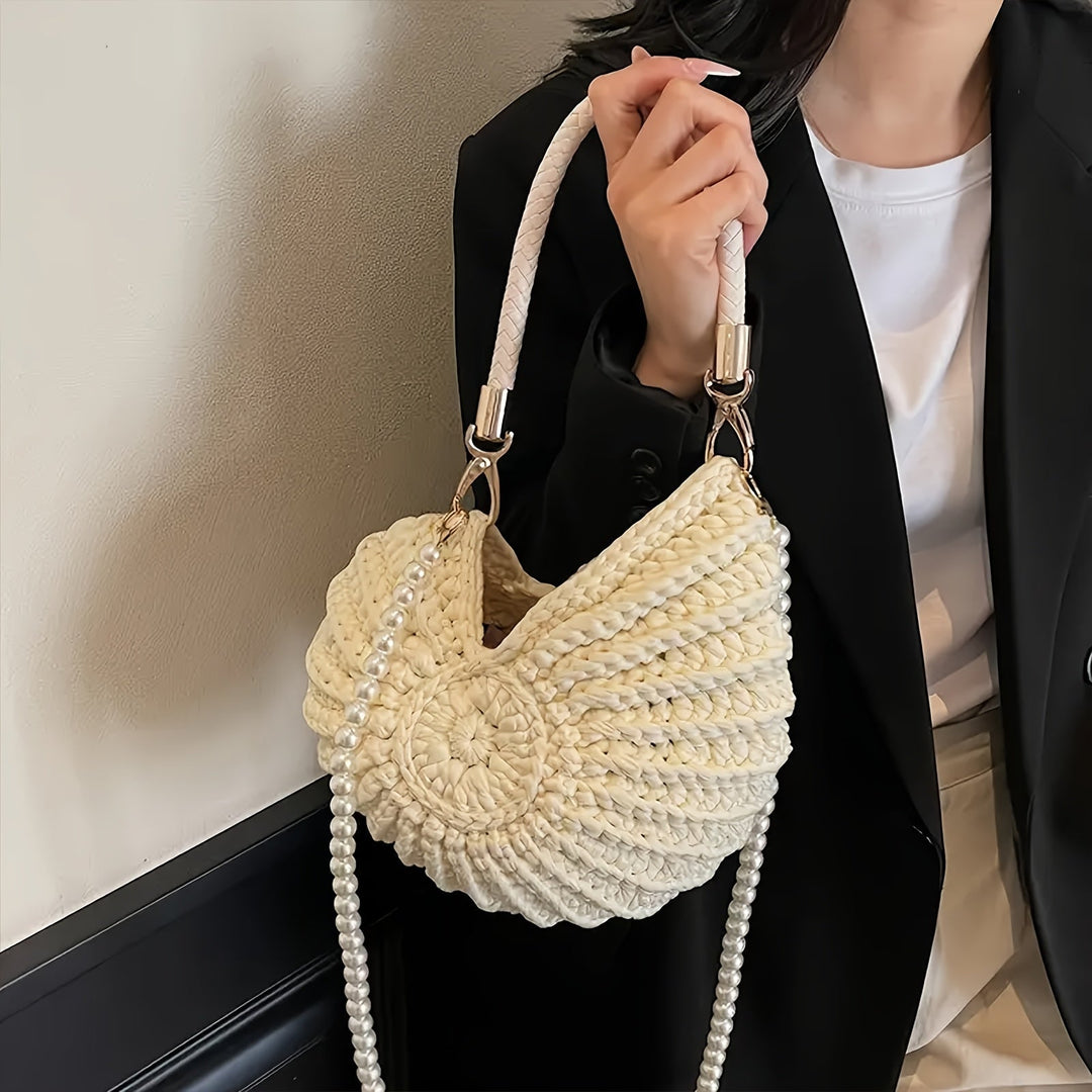 Mara | Sac fourre-tout tissé avec bandoulière à chaîne
