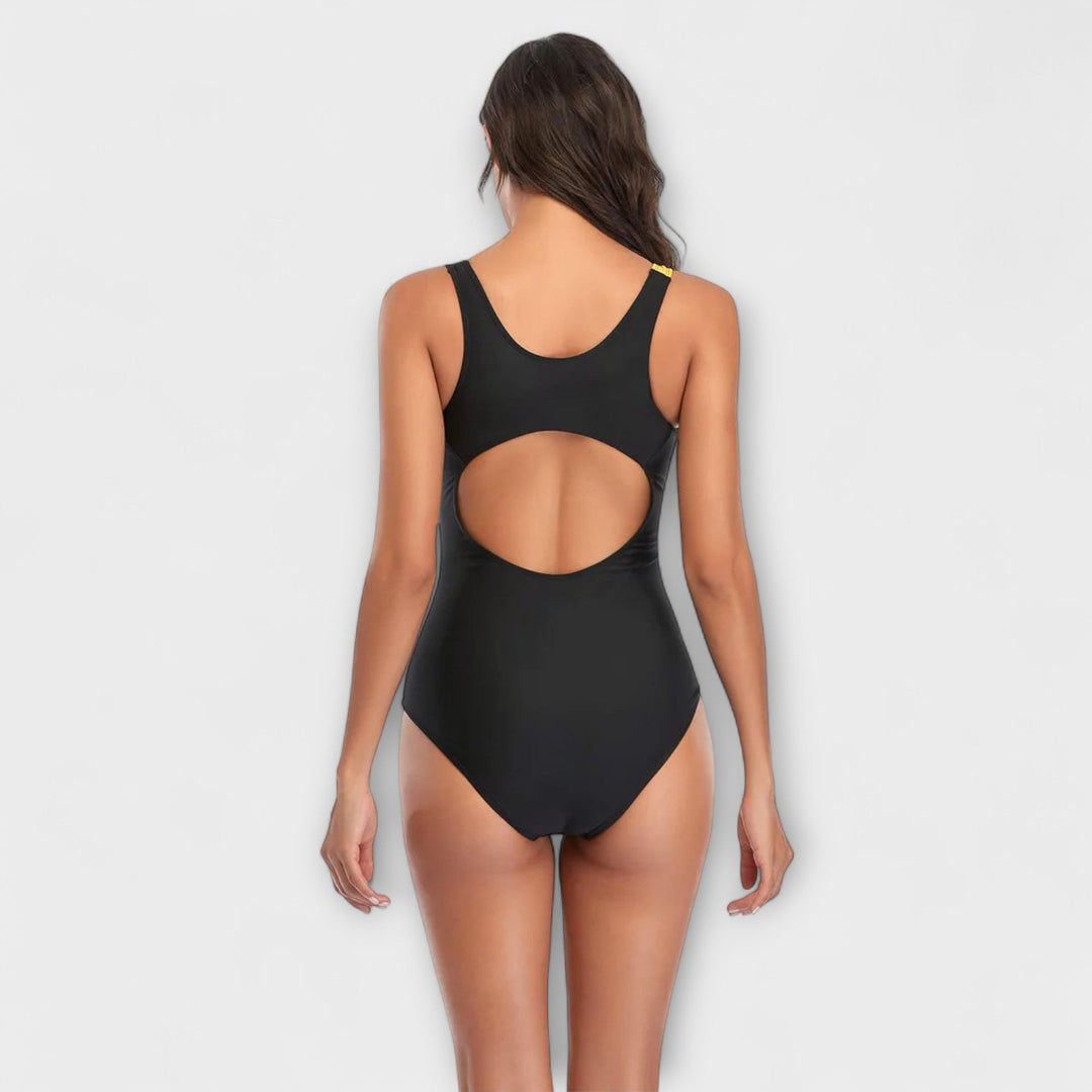 Maillot de Bain Une Pièce Sportif avec Découpe au Dos