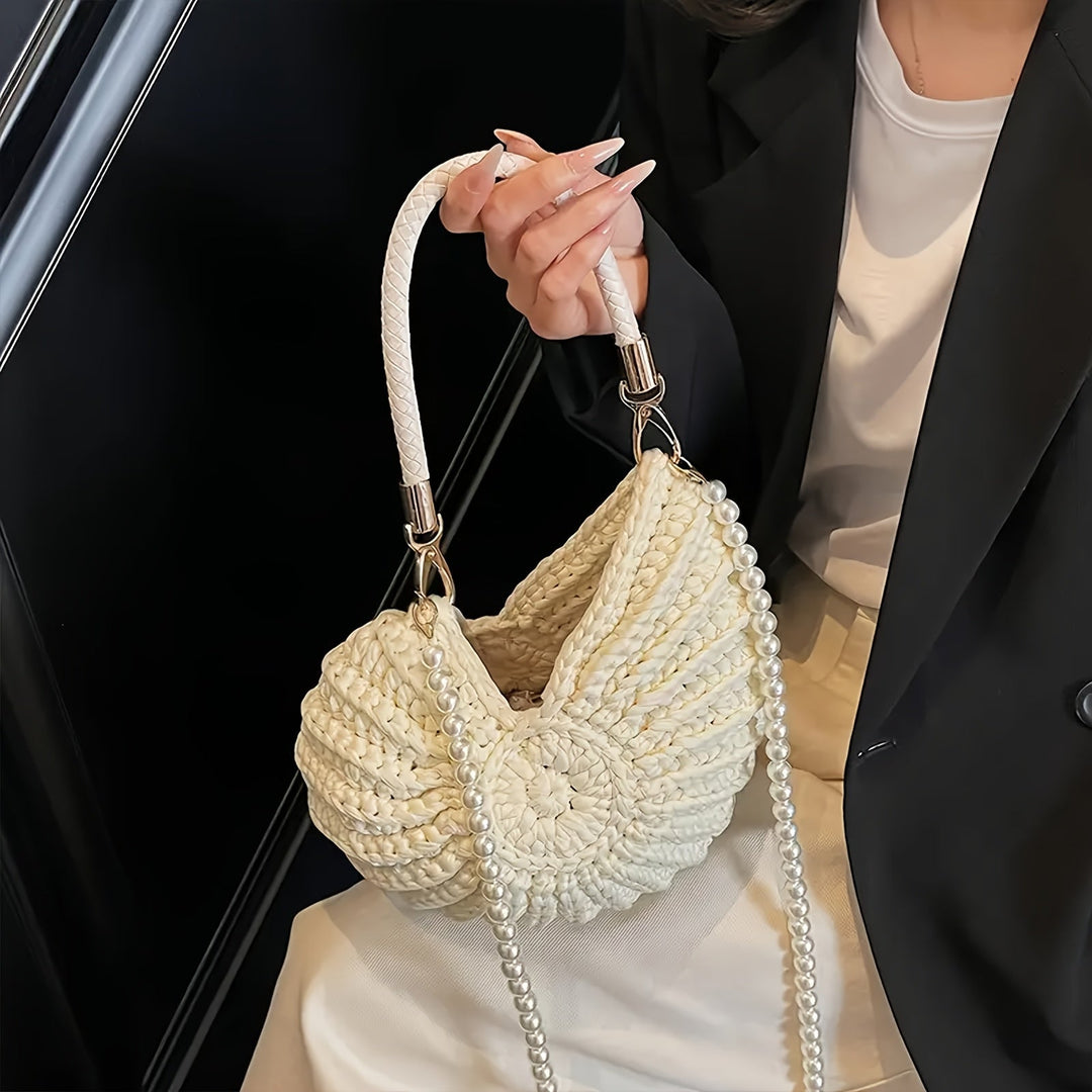 Mara | Sac fourre-tout tissé avec bandoulière à chaîne