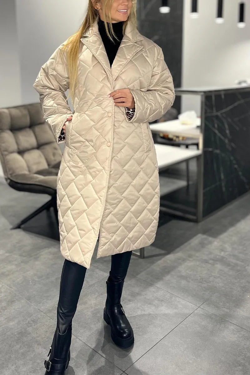 Clémence – Manteau réversible avec doublure léopard